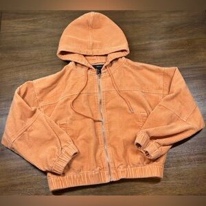 Forever 21 Size S Cropped Casual Corduroy Apricot/Orange Jacket